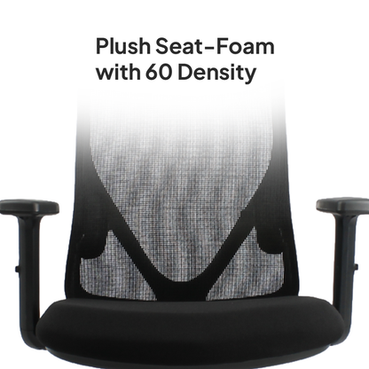 HERON Mid Back Black Office Chair Kursi Kantor Ergonomis