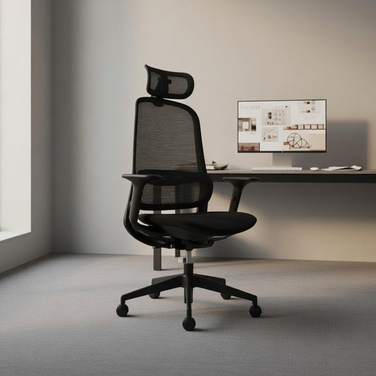 ISMO High Back Black Office Chair Kursi Kantor Ergonomis