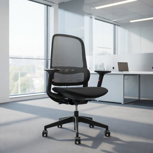 ISMO Mid Back Black Office Chair Kursi Kantor Ergonomis