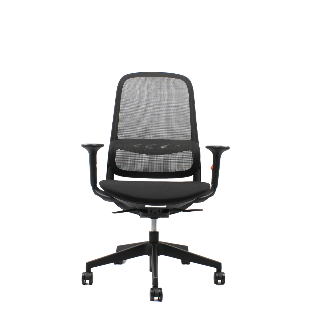 ISMO Mid Back Black Office Chair Kursi Kantor Ergonomis