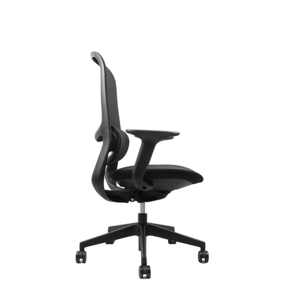 ISMO Mid Back Black Office Chair Kursi Kantor Ergonomis