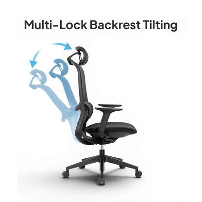 ISMO High Back Black Office Chair Kursi Kantor Ergonomis