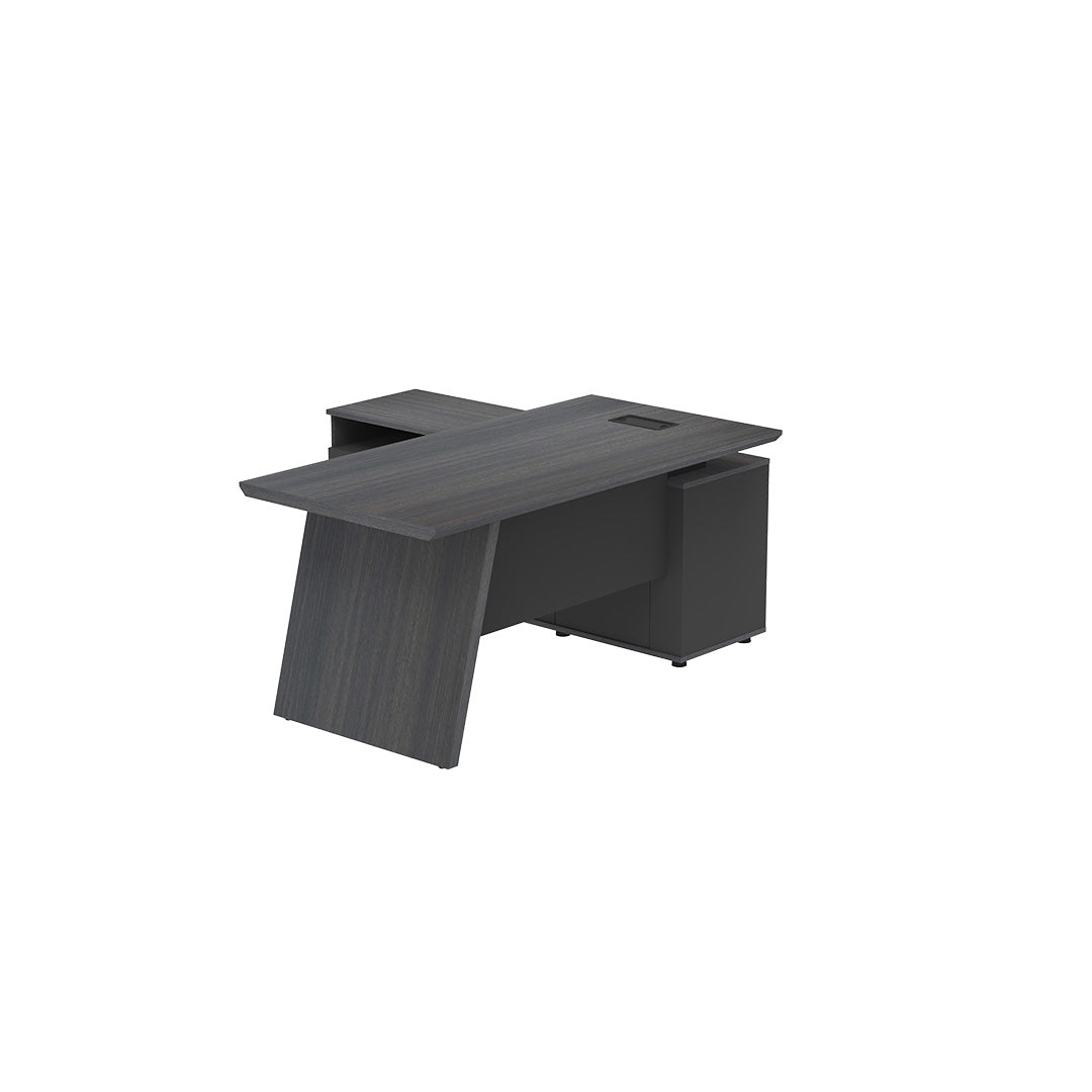 LEGACY Executive Desk Meja Direktur 160cm L Kiri Dark Oak A-Leg