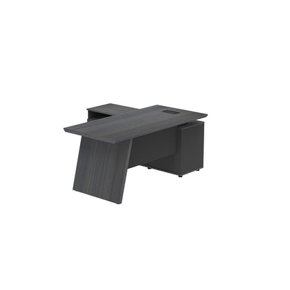 LEGACY Executive Desk Meja Direktur 160cm L Kiri Dark Oak A-Leg