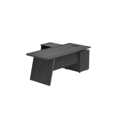 LEGACY Executive Desk Meja Direktur 180cm L Kiri Dark Oak A-Leg