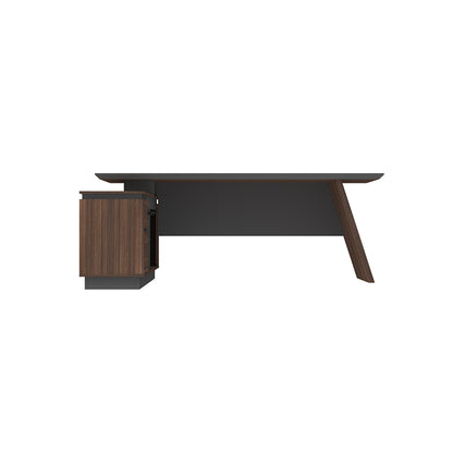 LEGACY Executive Desk Meja Direktur 200cm L Kiri Walnut A-Leg