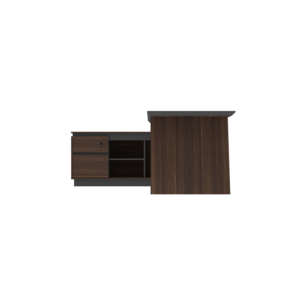 LEGACY Executive Desk Meja Direktur 200cm L Kiri Walnut A-Leg