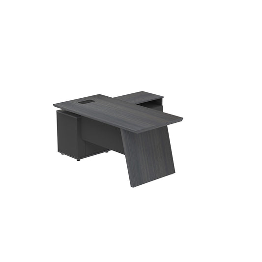 LEGACY Executive Desk Meja Direktur 160cm L Kanan Dark Oak A-Leg