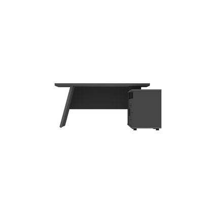 LEGACY Executive Desk Meja Direktur 160cm L Kanan Dark Oak A-Leg