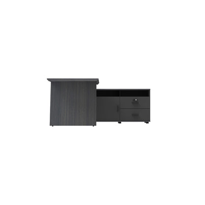 LEGACY Executive Desk Meja Direktur 160cm L Kanan Dark Oak A-Leg