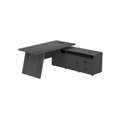 LEGACY Executive Desk Meja Direktur 160cm L Kanan Dark Oak A-Leg