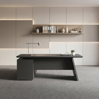 LEGACY Executive Desk Meja Direktur 180cm L Kanan Dark Oak A-Leg