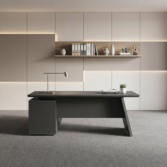 LEGACY Executive Desk Meja Direktur 180cm L Kanan Dark Oak A-Leg
