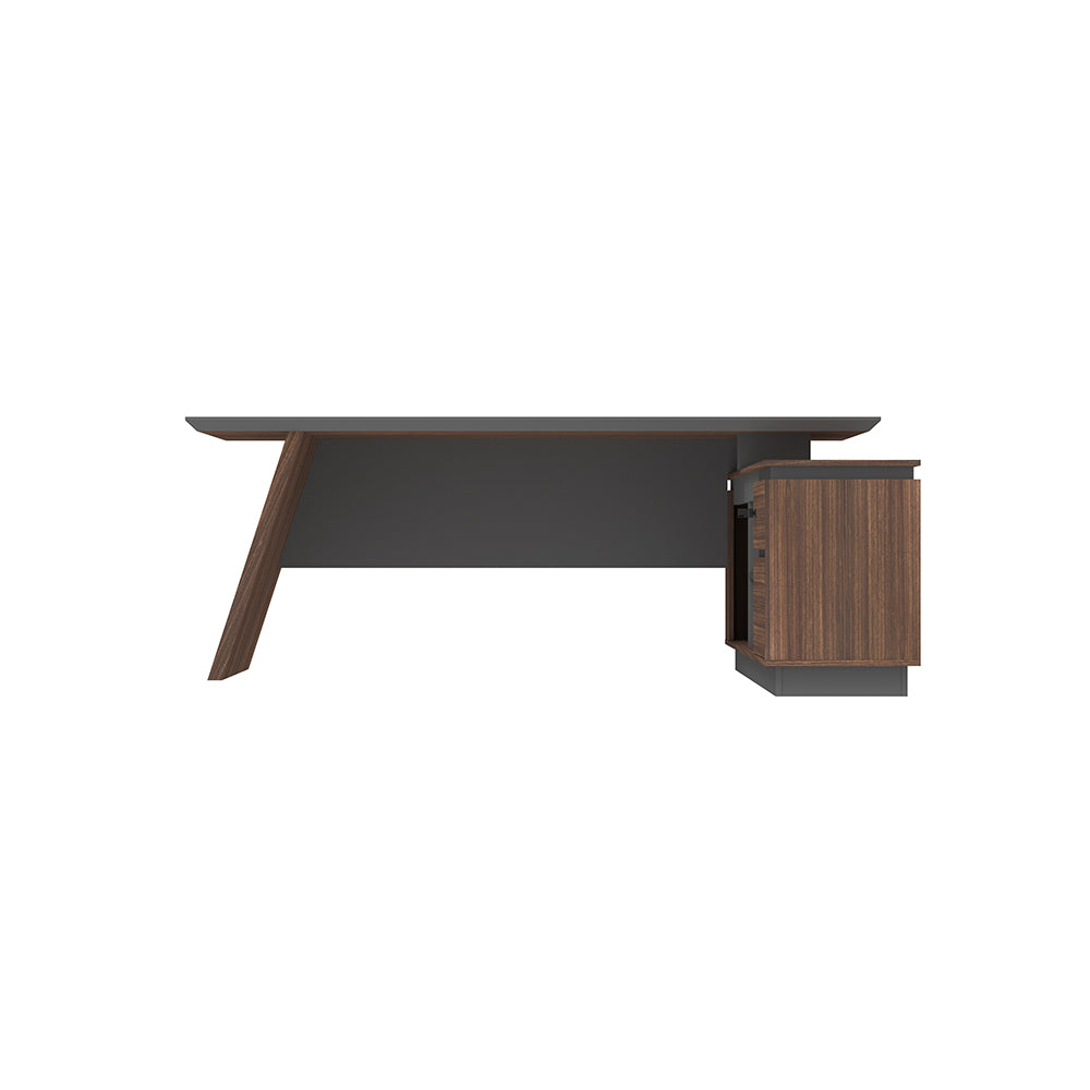 LEGACY Executive Desk Meja Direktur 200cm L Kanan Walnut A-Leg
