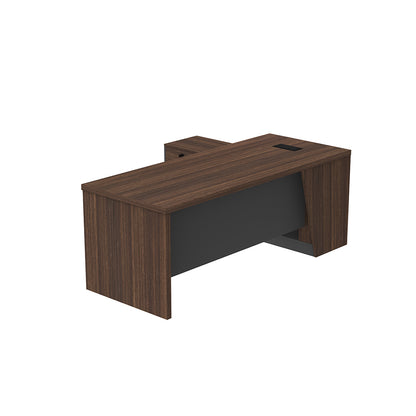 LEGACY Executive Desk Meja Direktur 200cm L Kiri Walnut V-Leg