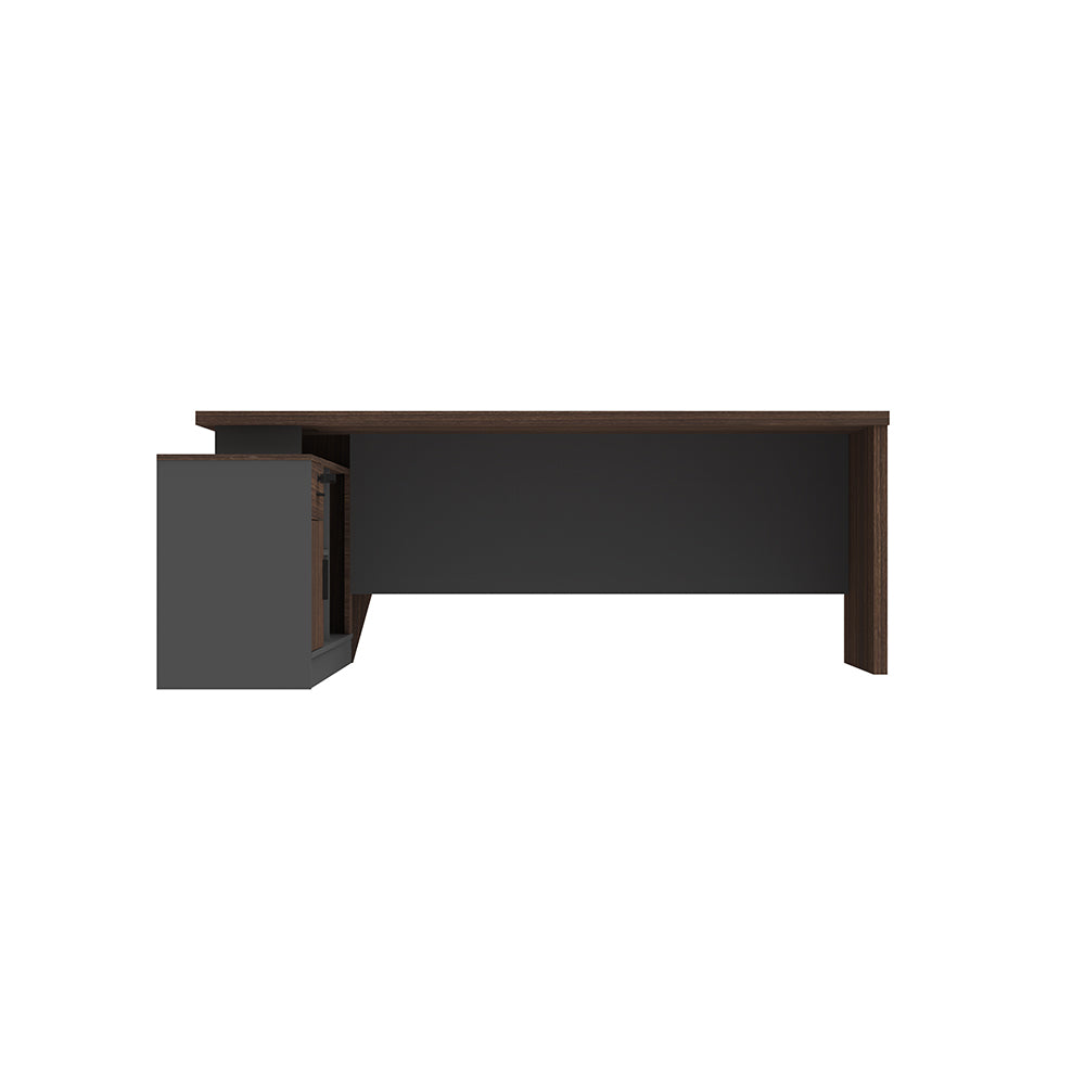 LEGACY Executive Desk Meja Direktur 200cm L Kiri Walnut V-Leg