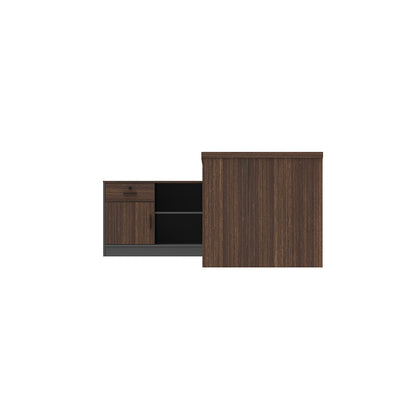 LEGACY Executive Desk Meja Direktur 200cm L Kiri Walnut V-Leg