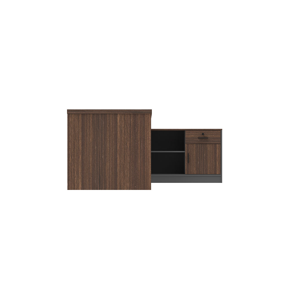 LEGACY Executive Desk Meja Direktur 180cm L Kanan Walnut V-Leg