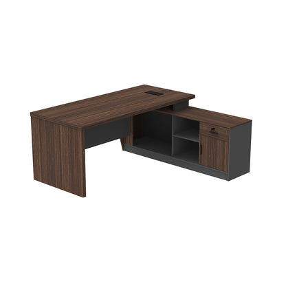 LEGACY Executive Desk Meja Direktur 180cm L Kanan Walnut V-Leg