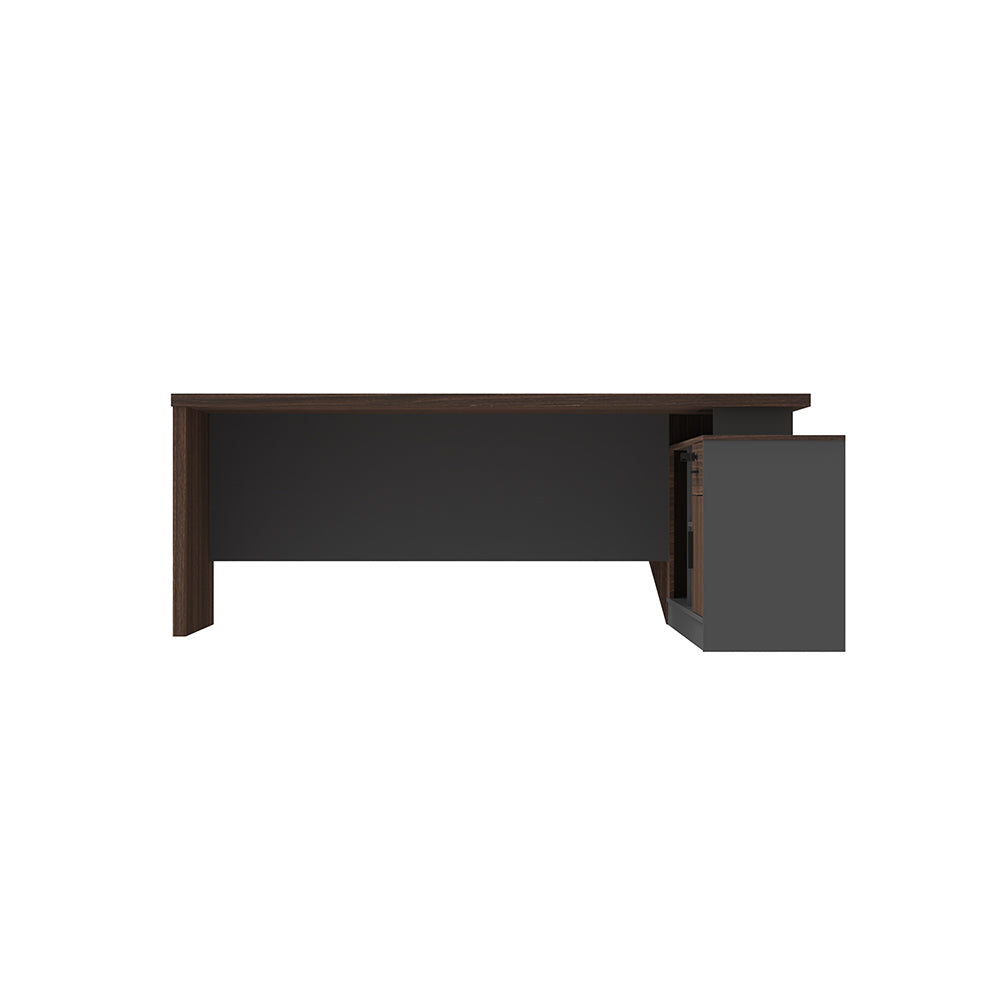 LEGACY Executive Desk Meja Direktur 200cm L Kanan Walnut V-Leg