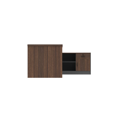 LEGACY Executive Desk Meja Direktur 200cm L Kanan Walnut V-Leg