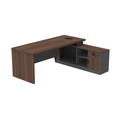 LEGACY Executive Desk Meja Direktur 200cm L Kanan Walnut V-Leg