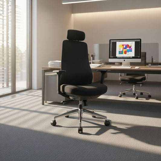 NORTA High Back Black Office Chair Kursi Kantor Ergonomis