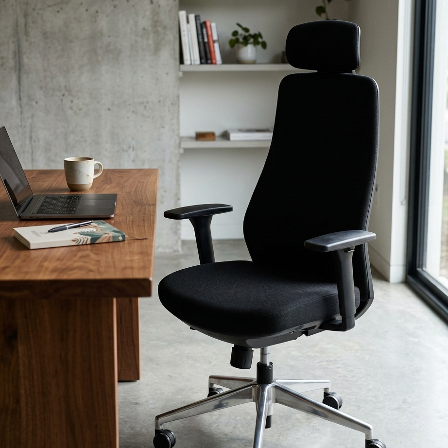 NORTA High Back Black Office Chair Kursi Kantor Ergonomis
