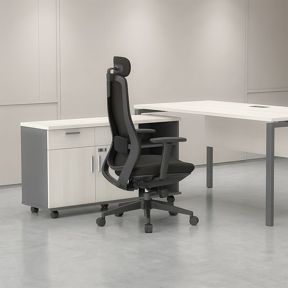 NORTA High Back Black Office Chair Kursi Kantor Ergonomis