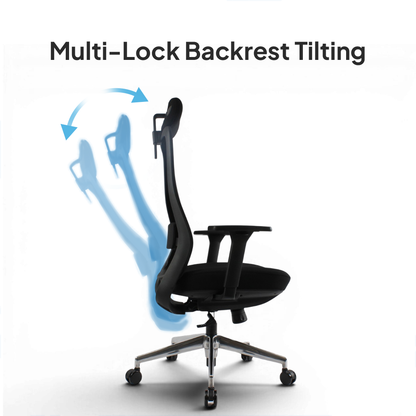 NORTA High Back Black Office Chair Kursi Kantor Ergonomis