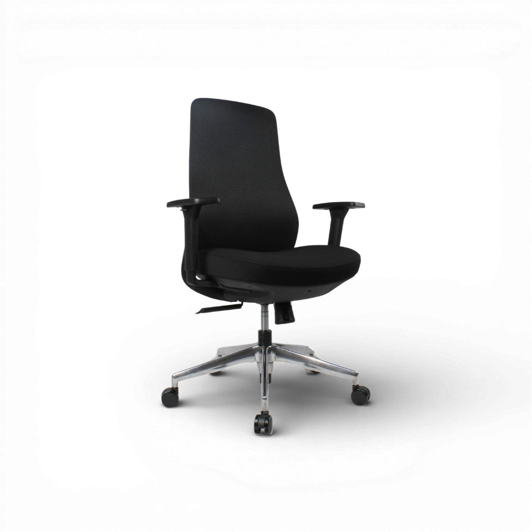 NORTA Mid Back Black Office Chair Kursi Kantor Ergonomis