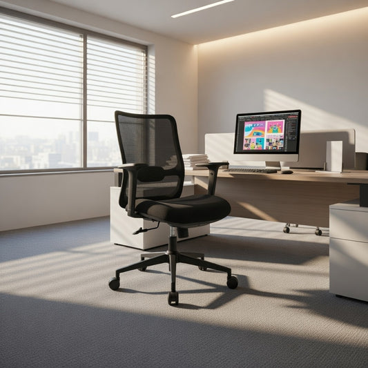 ORCA Mid Back Black Office Chair Kursi Kantor Ergonomis