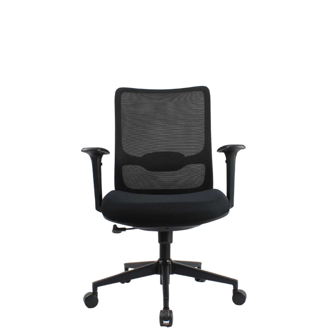 ORCA Mid Back Black Office Chair Kursi Kantor Ergonomis