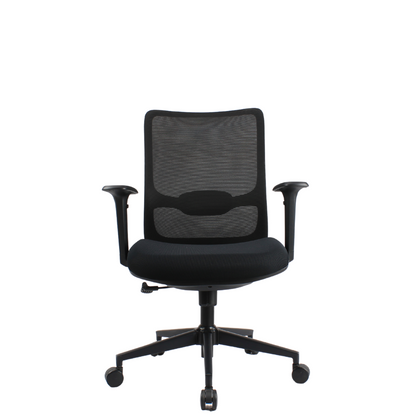 ORCA Mid Back Black Office Chair Kursi Kantor Ergonomis