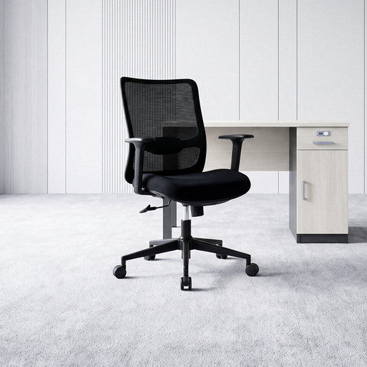 ORCA Mid Back Black Office Chair Kursi Kantor Ergonomis