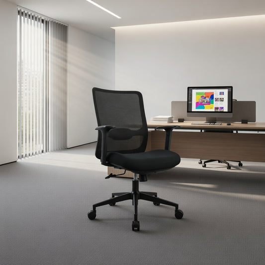 ORCA Mid Back Black Grey Office Chair Kursi Kantor Ergonomis