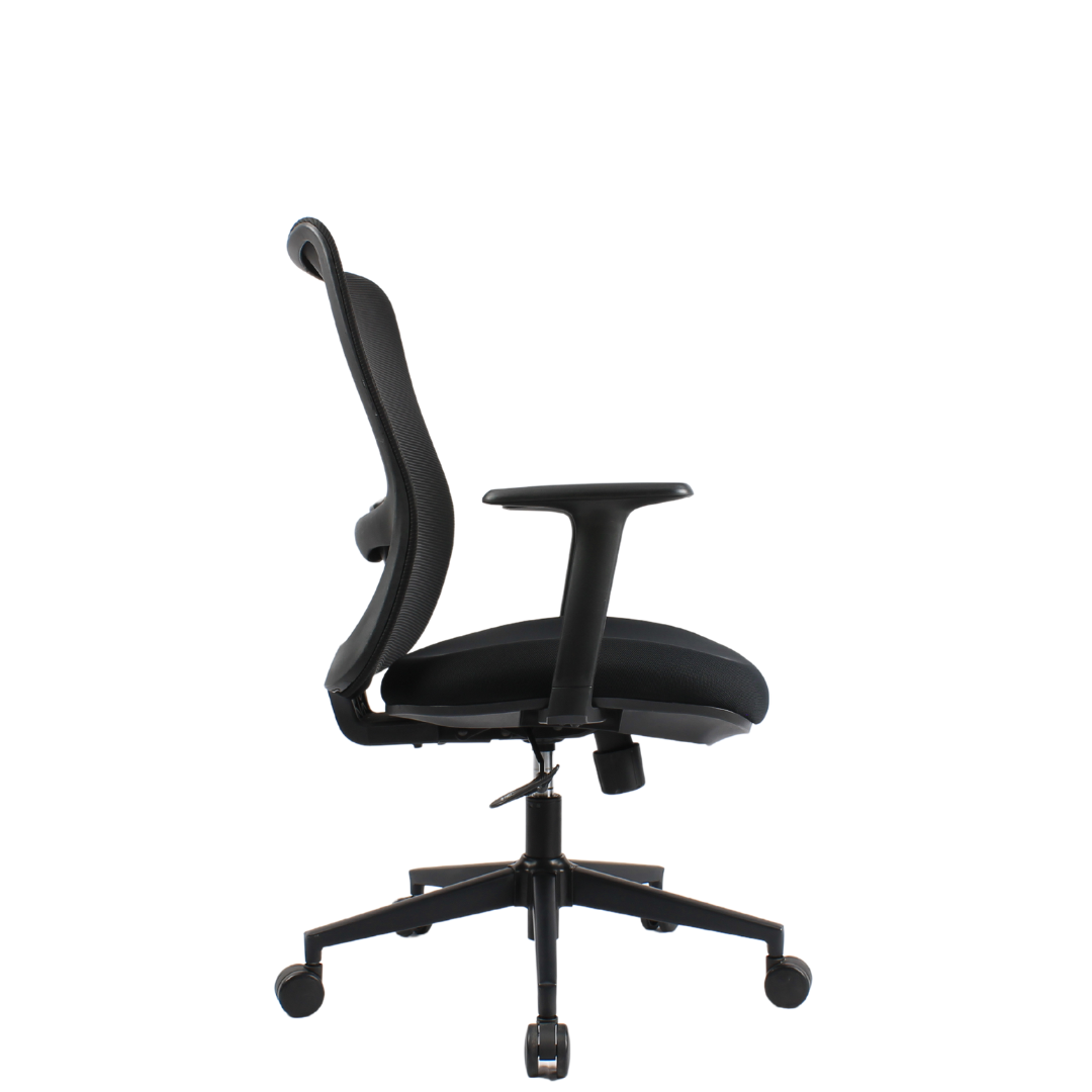 ORCA Mid Back Black Grey Office Chair Kursi Kantor Ergonomis