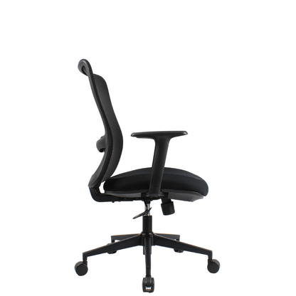 ORCA Mid Back Black Grey Office Chair Kursi Kantor Ergonomis