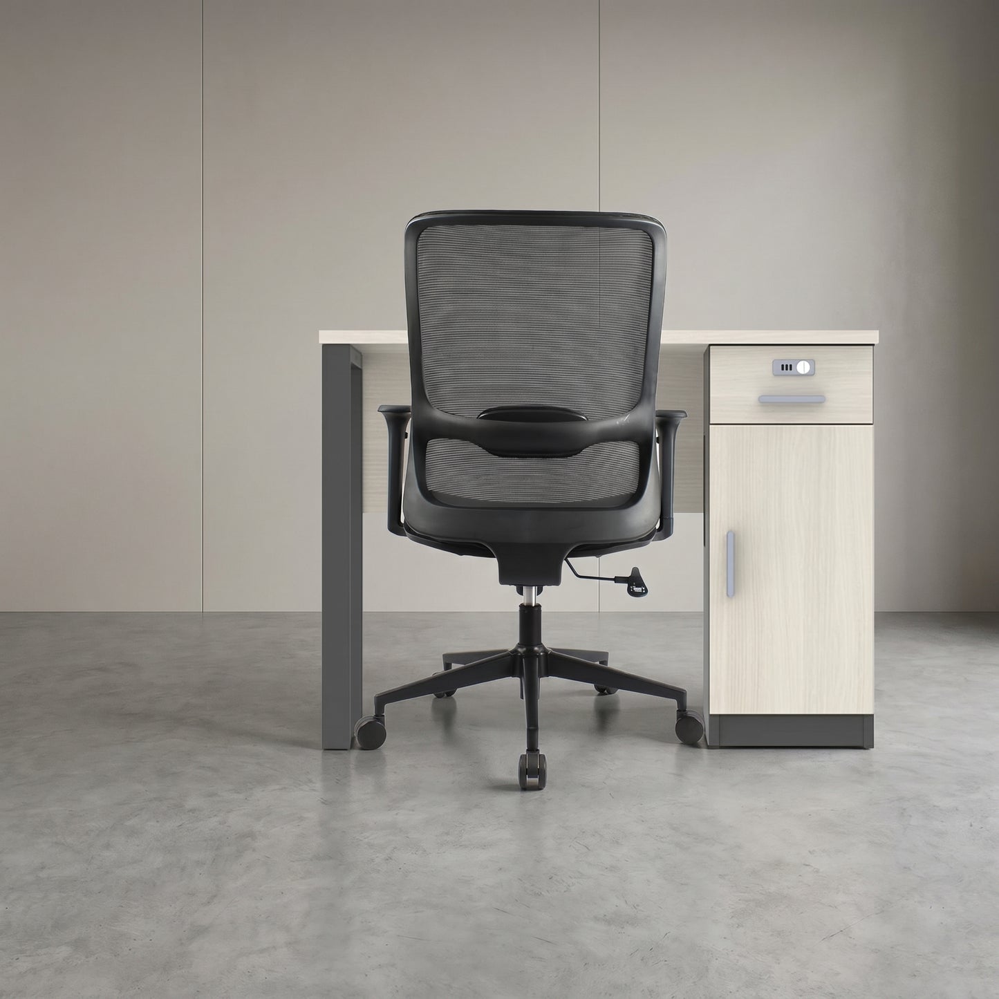 ORCA Mid Back Black Grey Office Chair Kursi Kantor Ergonomis