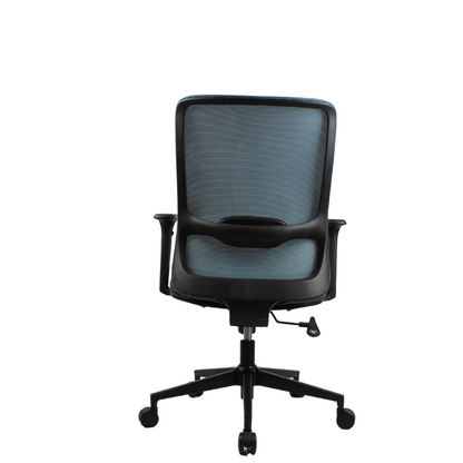 ORCA Mid Back Grey Blue Office Chair Kursi Kantor Ergonomis