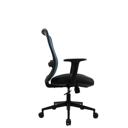 ORCA Mid Back Grey Blue Office Chair Kursi Kantor Ergonomis