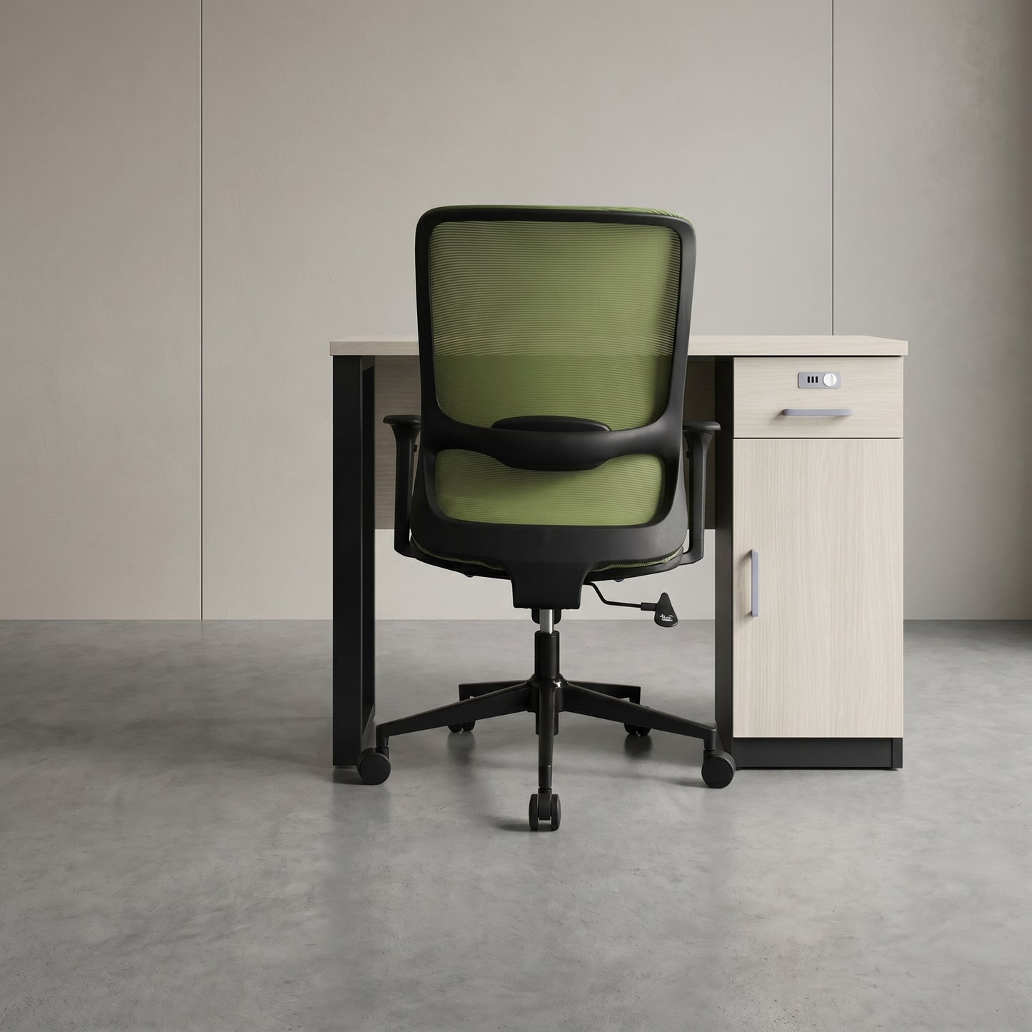 ORCA Mid Back Grey Green Office Chair Kursi Kantor Ergonomis