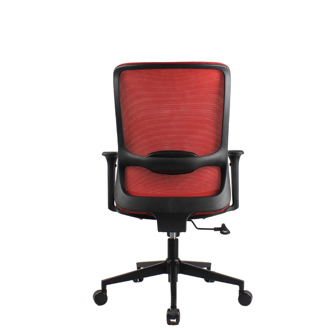 ORCA Mid Back Grey Red Office Chair Kursi Kantor Ergonomis