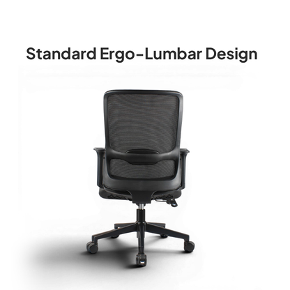 ORCA Mid Back Black Office Chair Kursi Kantor Ergonomis