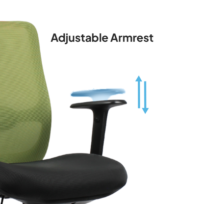 ORCA Mid Back Grey Green Office Chair Kursi Kantor Ergonomis