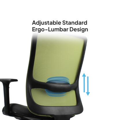 ORCA Mid Back Grey Green Office Chair Kursi Kantor Ergonomis