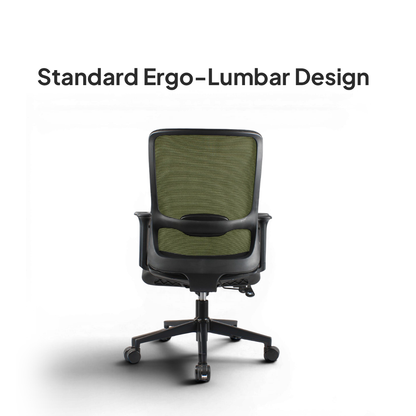ORCA Mid Back Grey Green Office Chair Kursi Kantor Ergonomis