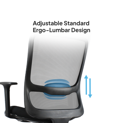 ORCA Mid Back Black Grey Office Chair Kursi Kantor Ergonomis
