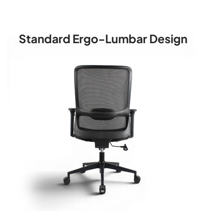 ORCA Mid Back Black Grey Office Chair Kursi Kantor Ergonomis