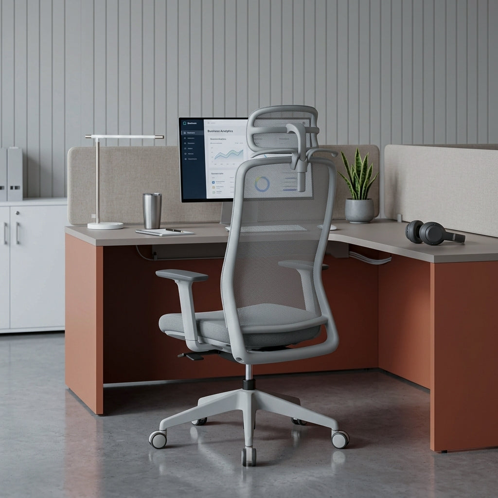 OTSO High Black Grey Office Chair Kursi Kantor Ergonomis